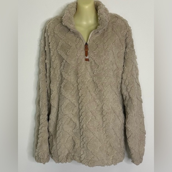 Jen & Co Faux Fur Quarter Zip Pullover size L/XL - Picture 1 of 8